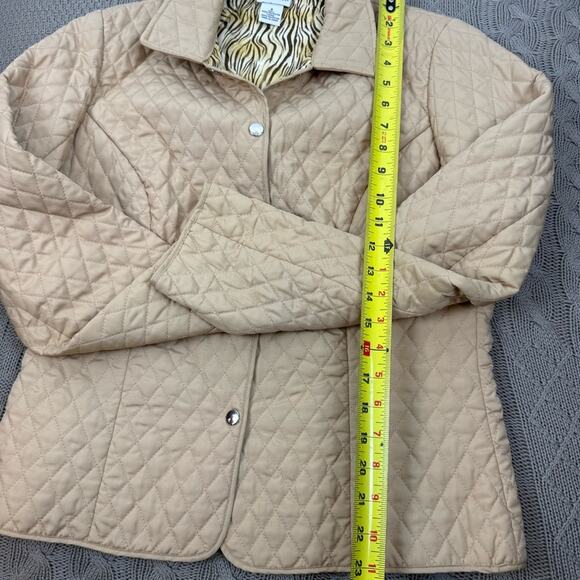 Kim Rogers Beige Quilted Puffer Jacket with Silver Snaps 8 - Picture 6 of 11